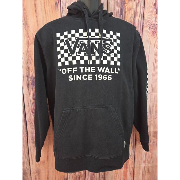 Vans "Off The Wall" Hoodie Small Black Hooded Sweatshirt - Picture 1 of 9
